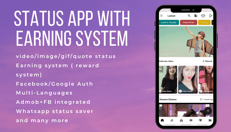 Status App With Earning system